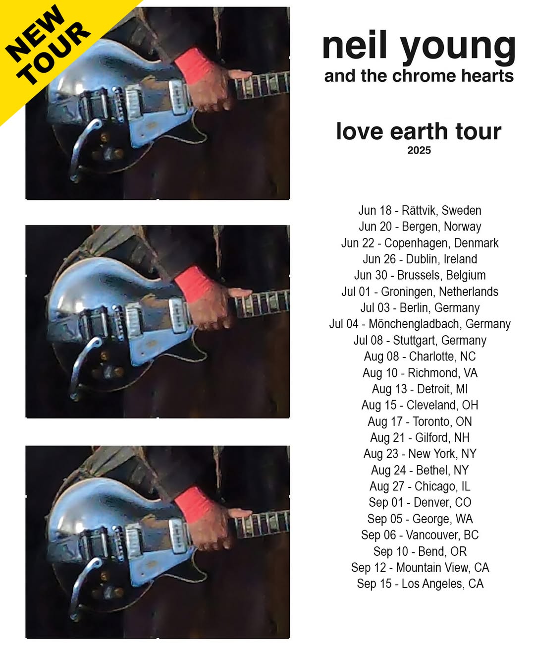 Neil Young Love Earth Tour Poster 2025